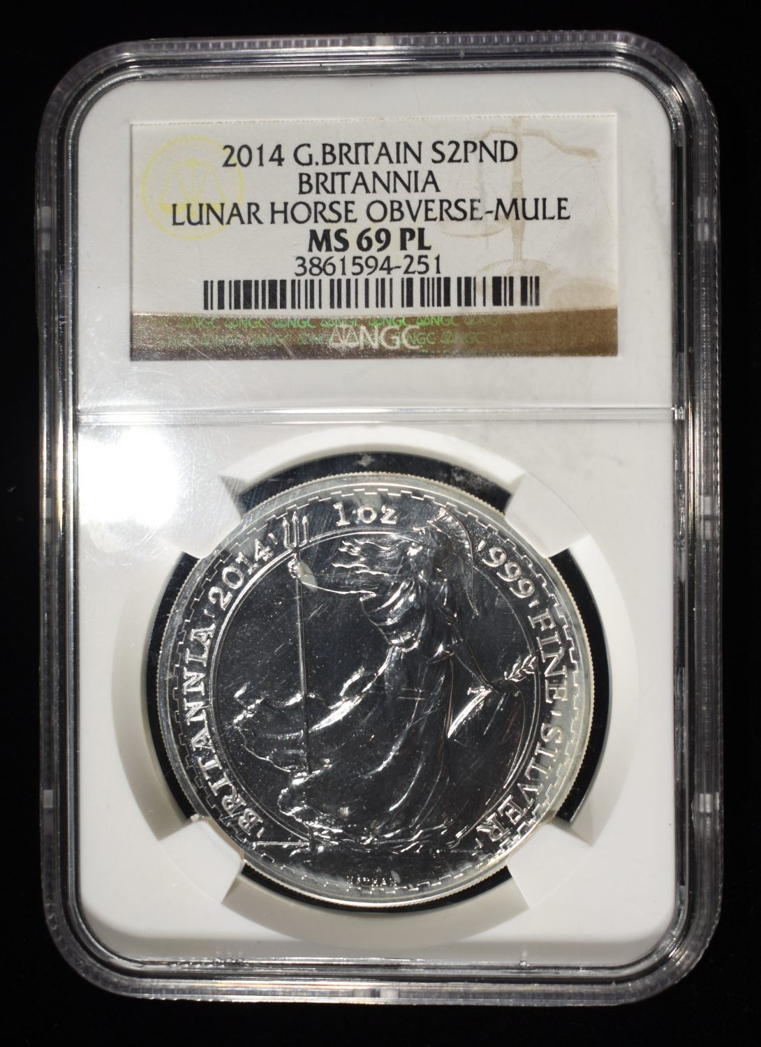 2014 G.BRITAIN BRITANNIA 0.999 SILVER NGC MS69PL