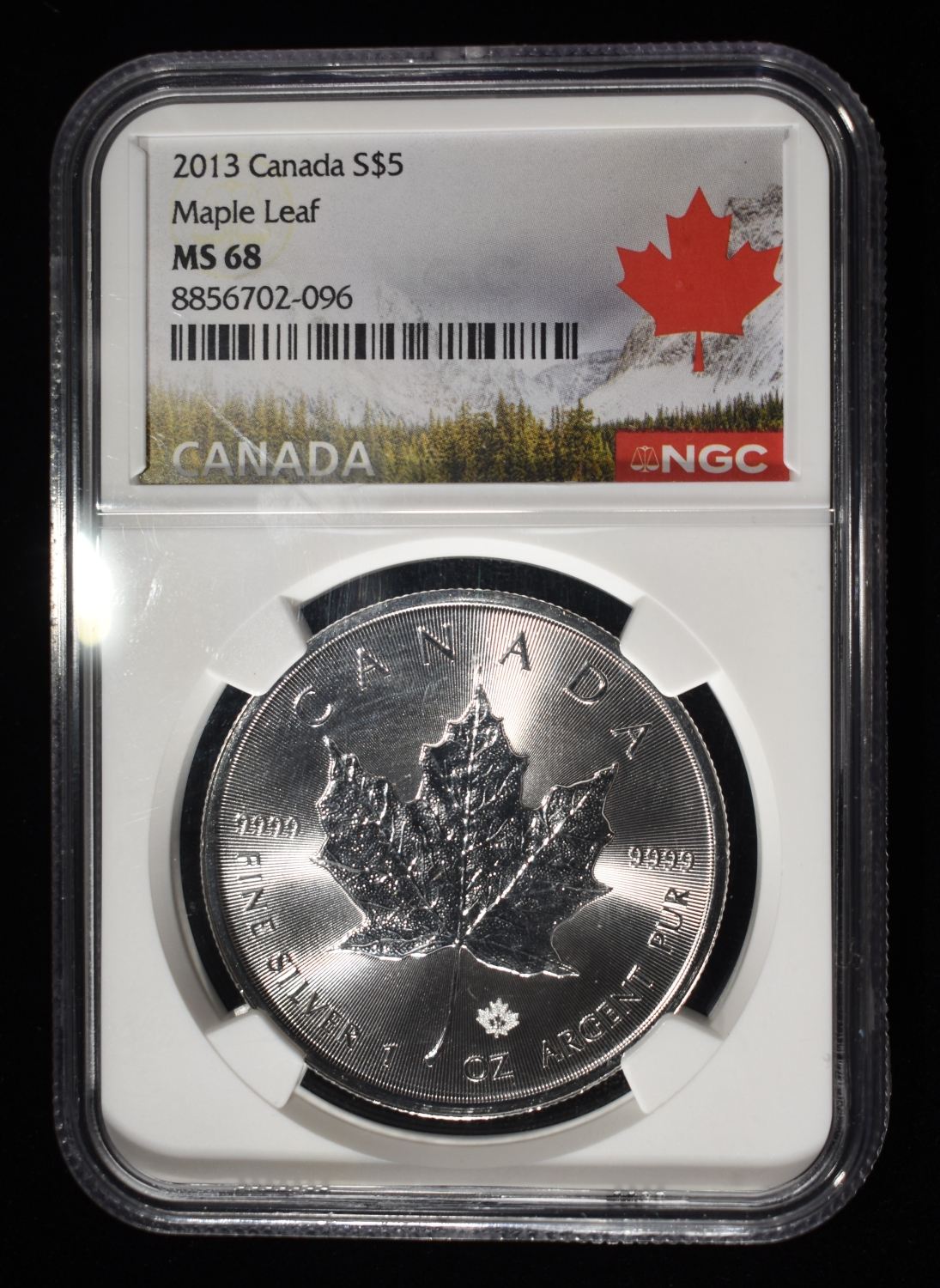 2013 $5 1 OZ SILVER CANADA MAPLE LEAF NGC MS68
