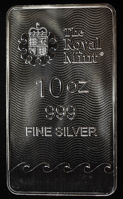THE ROYAL MINT 10 OZ .999 SILVER BAR. TOP RATED AUCTION HOUSE ESTIMATE $850 - $950.