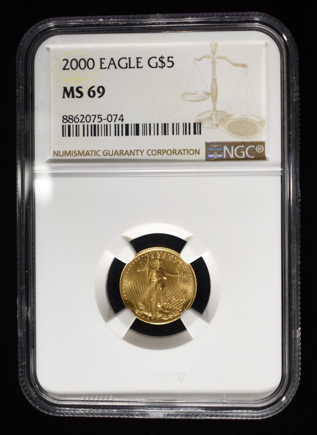 2000 $5 GOLD EAGLE NGC MS69