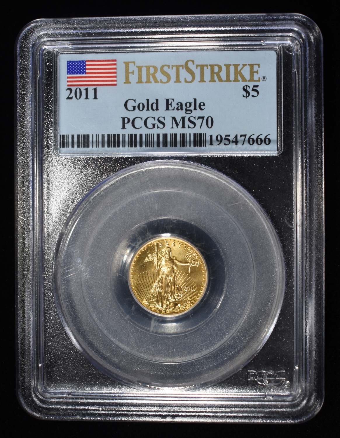 2011 $5 GOLD EAGLE PCGS MS70