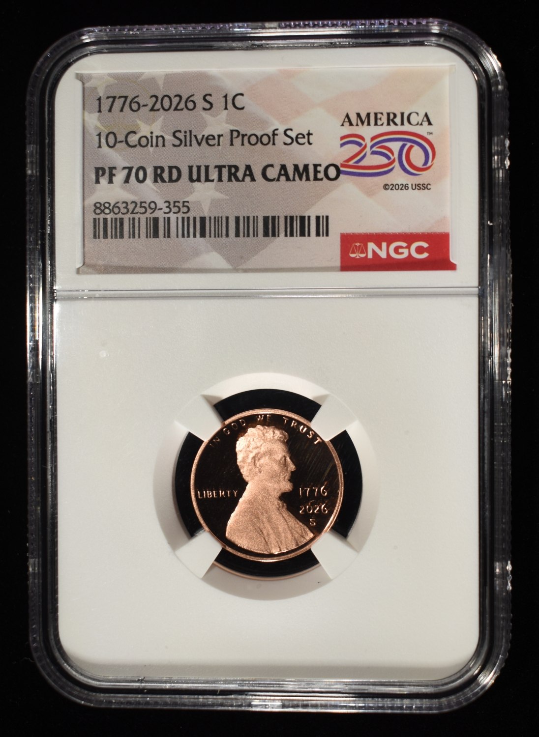 1776-2026-s Shield Cent Ngc pf70 Rd Ultra Cameo