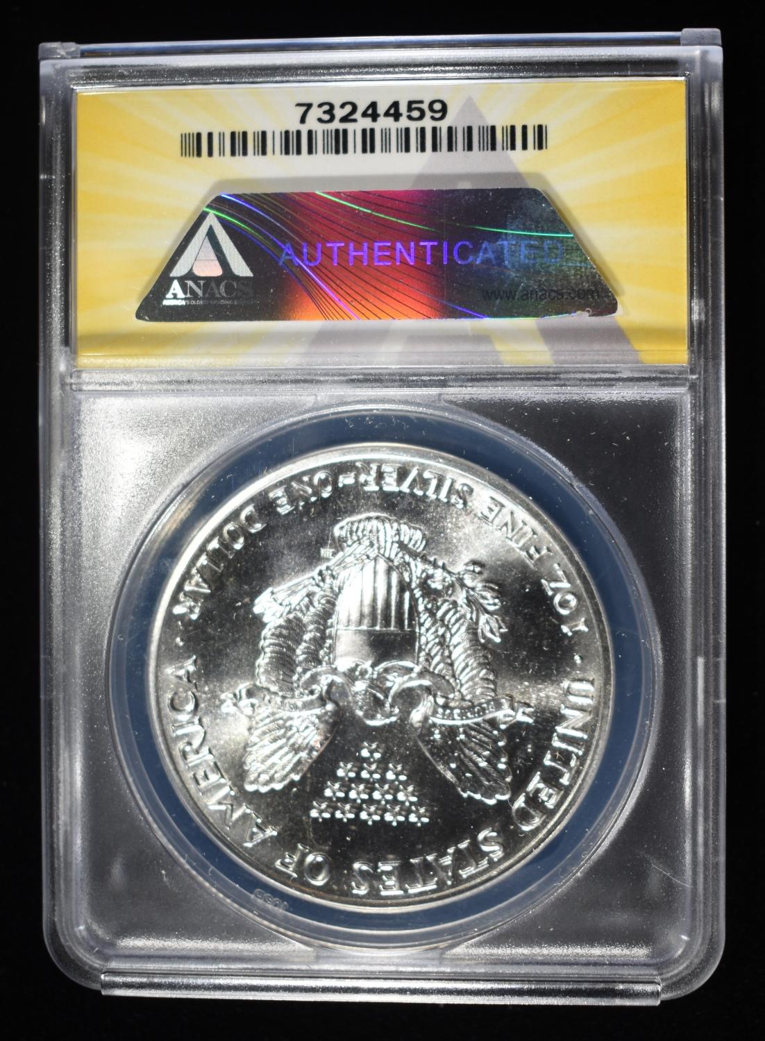 1989 AMERICAN SILVER EAGLE ANACS MS69