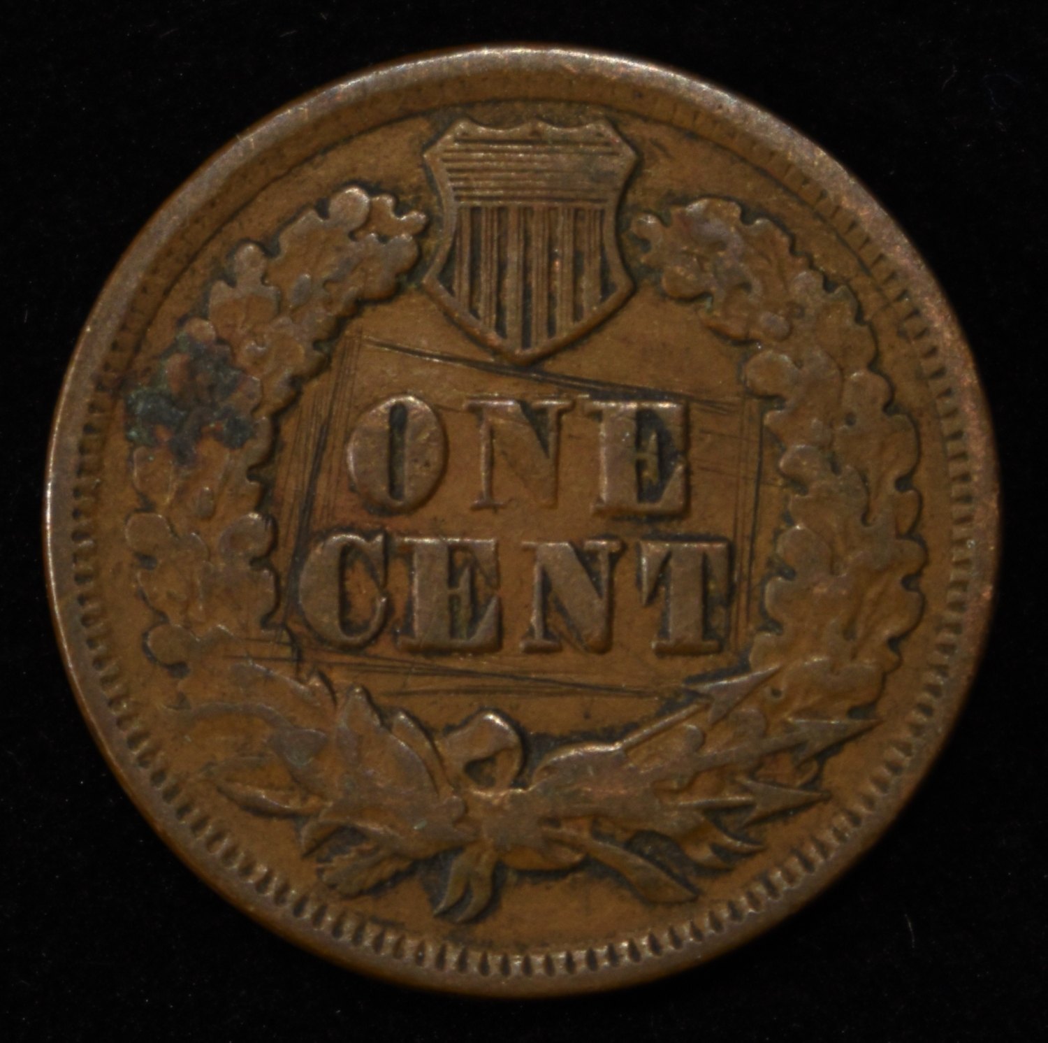1869 INDIAN HEAD CENT SCRATCHED