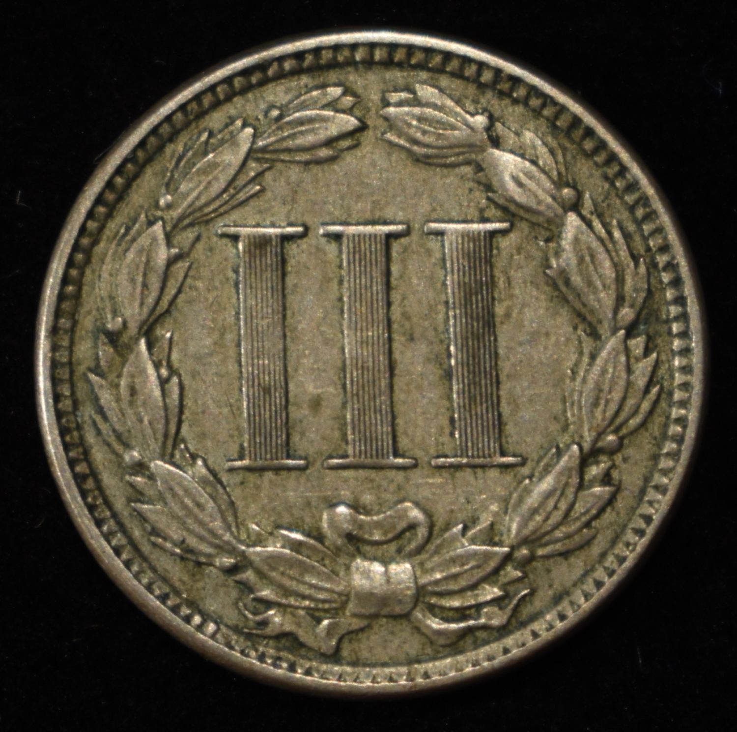 1865 3-CENT NICKEL XF