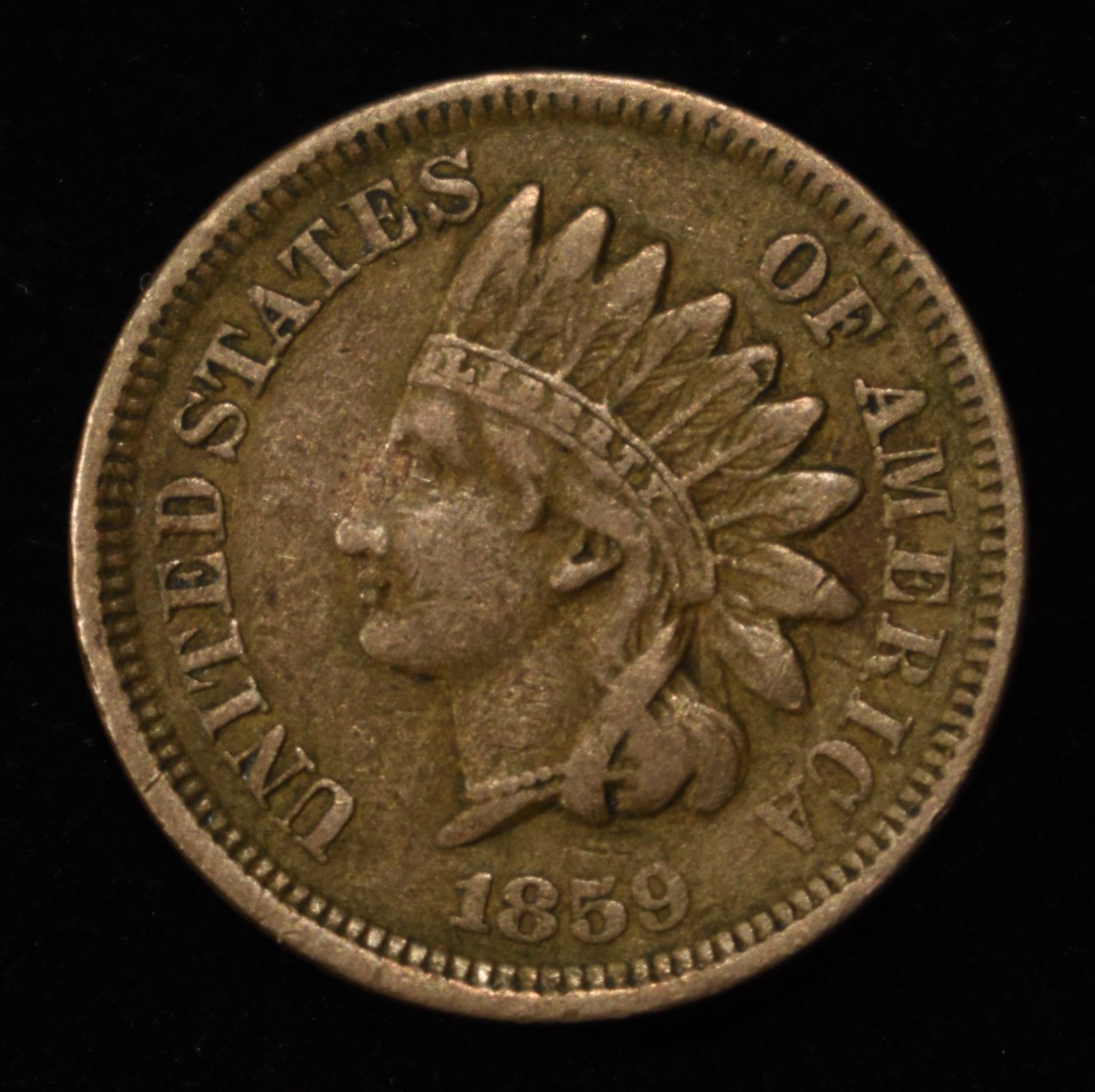 1859 INDIAN HEAD CENT VF