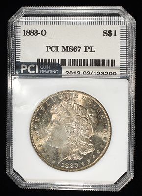 1883-O MORGAN DOLLAR PCI SUPERB GEM BU PL. CHECK OUT OUR UPCOMING AUCTIONS ESTIMATE $550 - $650.