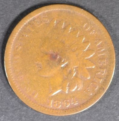 1864 L INDIAN CENT VG. BID WITH SILVER CITY AUCTIONS ESTIMATE $80 - $100.