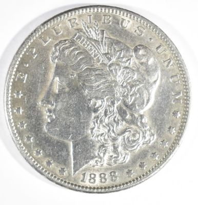 1888-S MORGAN DOLLAR CH AU. BID WITH SILVER CITY AUCTIONS ESTIMATE $200 - $250.