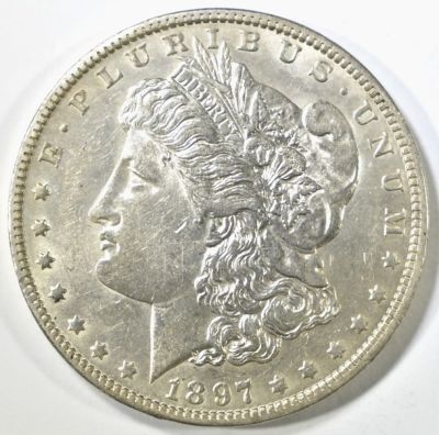 1897-O MORGAN DOLLAR AU/BU. TOP RATED AUCTION HOUSE ESTIMATE $350 - $400.
