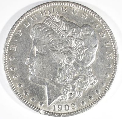 1902 MORGAN DOLLAR CH AU. LEADERS IN ON-LINE AUCTIONS ESTIMATE $100 - $120.