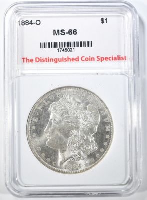 1884-O MORGAN DOLLAR TDCS SUPERB GEM BU. TOP RATED AUCTION HOUSE ESTIMATE $250 - $300.