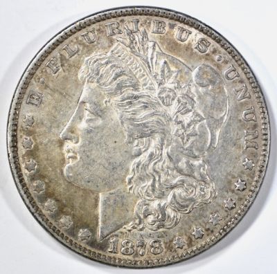 1878 7TF REV 78 MORGAN DOLLAR AU. LEADERS IN ON-LINE AUCTIONS ESTIMATE $60 - $75.