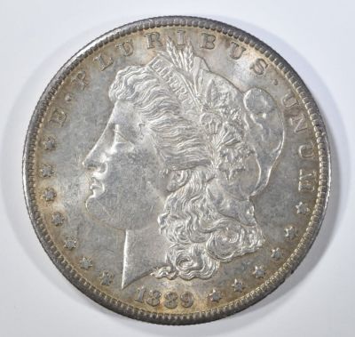1889-S MORGAN DOLLAR BU. WEEKLY COIN & CURRENCY AUCTIONS ESTIMATE $250 - $300.