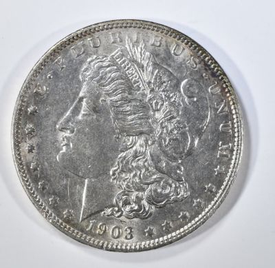 1903 MORGAN DOLLAR BU. LEADERS IN ON-LINE AUCTIONS ESTIMATE $130 - $150.