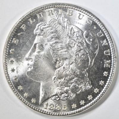 1885 MORGAN DOLLAR CH BU. WEEKLY COIN & CURRENCY AUCTIONS ESTIMATE $75 - $100.