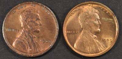 (2) 1909 LINCOLN CENTS BU. BID WITH SILVER CITY AUCTIONS ESTIMATE $75 - $100.