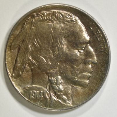 1914-D BUFFALO NICKEL CH BU. WEEKLY COIN & CURRENCY AUCTIONS ESTIMATE $400 - $450.