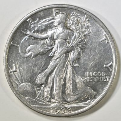1933-S WALKING LIBERTY HALF CH AU. CHECK OUT OUR UPCOMING AUCTIONS ESTIMATE $500 - $600.