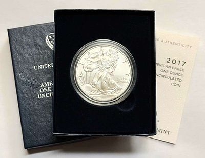 2017(W) U.S. Mint American Silver Eagle - OGP. Winner shall receive the exact coin shown here. (SJ/B)