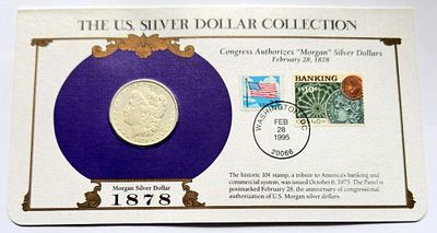 1878 Morgan Silver Dollar U.S. Postal Commemorative Stamp Set. Winner shall receive the exact 