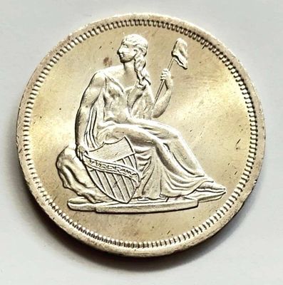 Toned Seated Liberty Design 1 ozt .999 Silver. Winner shall receive the exact round shown here. 