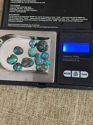 קבושונים אבני טורקיז טבעי שוקל 50.00 כרט
