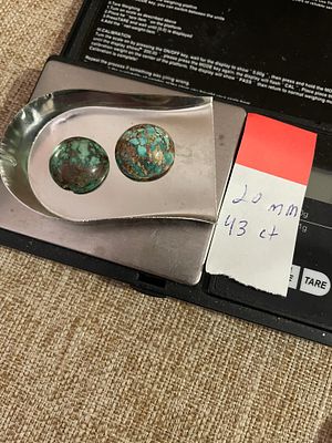 קבושונים אבני טורקיז טבעי שוקל 43.00 כרט. 20mm