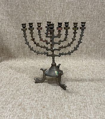 Hanukkah from 1950 small Czech (rare) 23x23 cm
bronze