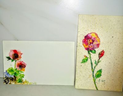 זוג גלויות חדשות של ציירים. זוג גלויות חדשות נפתחות של ציירים אשר מציירים בפהיוחאי לוי , ורויטל 