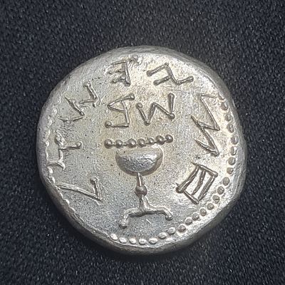 מטבע כסף רפליקה של מטבע עתיק 
משקל כ 7.9 גרם 
כסף 0.900