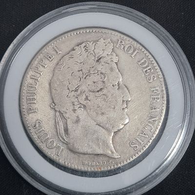 מטבע צרפתי מכסף, 5 פרנק, שנת 1833, לואי פיליפ