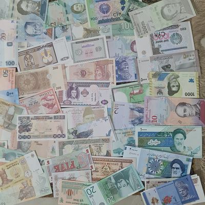 לוט כ 116 שטרות חו"ל שונים במצב כחדש