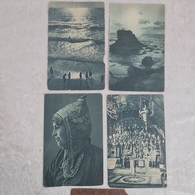 5 גלויות ישנות: 
1. ילדים על החוף 
2. יפו 
3. תימניה 
4. מקום נוצרי 
5. מקום נוצרי