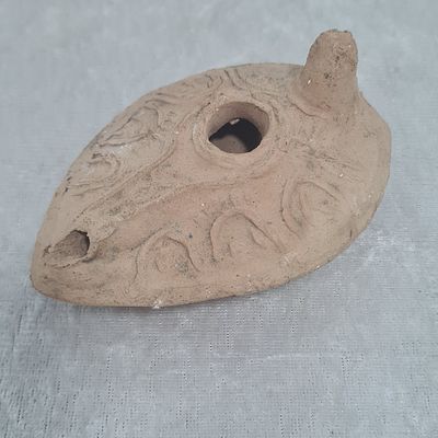 רפליקה איכותית של מנורת שמן עתיקה 
אורך כ 10 ס"מ