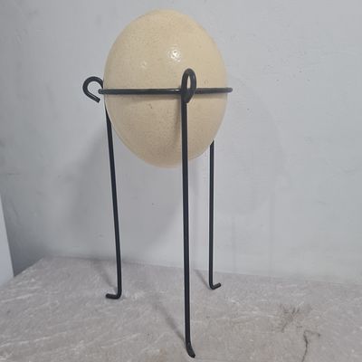 ביצת יען על בסיס רגלי מתכת 
גובה כולל כ 33 ס"מ