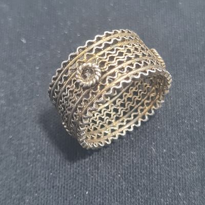 טבעת כסף פיליגרן מוזהבת