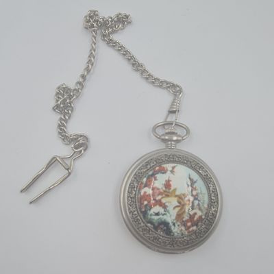 שעון כיס מיוחד, עם ציור נוף צבעוני, מצב כחדש תקין