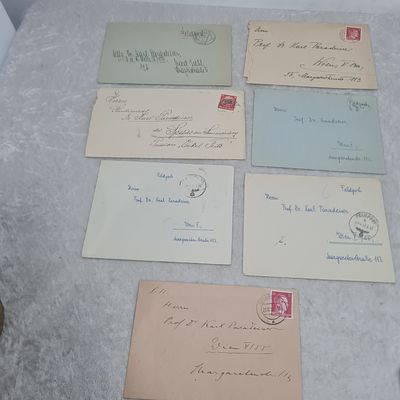 7 מכתבים בתוך מעטפות שנשלחו בתקופת גרמניה הנאצית ימ"ש בתחילת שנות ה 40
