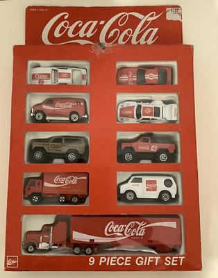 Cocoa Cola 9pc Die Cast Vehicle Gift Set in Box 1979. Cocoa Cola 9pc Vehicle Gift Set in Box