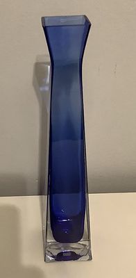 Sapphire - Sapphire Blue Tall GLass Vase Made in Thailand. Sapphire Blue tall glass Vase Made in 