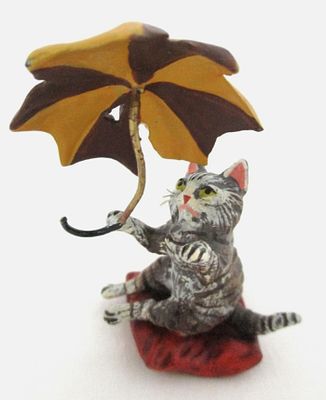 Fritz - Fritz Bermann Austrian Vienna Bronze CAT with Umbrella This figure measures about 2.25 inches
