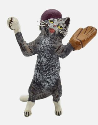 Fritz - Fritz Bermann Austrian Vienna Bronze Cat Playing Baseball. Fritz Bermann Austrian Vienna 