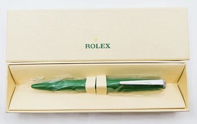 Rolex - Rolex Ballpoint Pen Metal Green Lacquer Twist Pen With Original Box