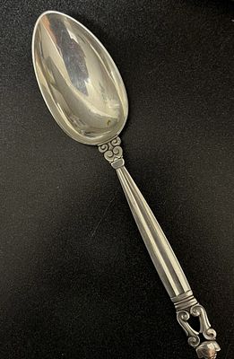 Georg - Georg Jensen Sterling Silver Acorn Tablespoon Made in Denmark Measures 8" excellent 