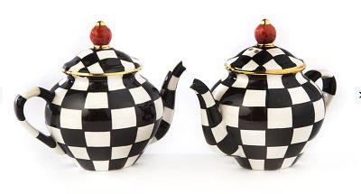 Mackenzie Childs Courtly Teapot Salt & Pepper Set. Mackenzie Childs Courtly Teapot Salt &amp; 