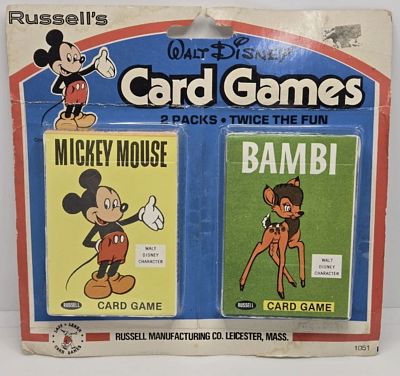 Walt Disney Micky Mouse Card Game in orig blister pack 1960. Walt Disney Micky Mouse Card Game 