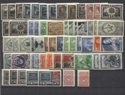 СССР 1943 г. Годовой комплект + оттенки / выпуски MNH. СОЛ 846/879 - НЕТ 1 МАРКИ (№ 855, ЦЕНА 