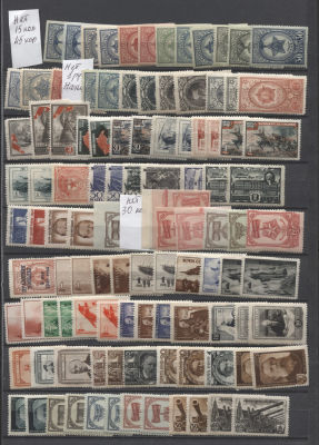 СССР 1945 г. Годовой комплект (без 4 дешевых марок) + оттенки / выпуски Сол 24500 руб MNH. ГОДОВО 