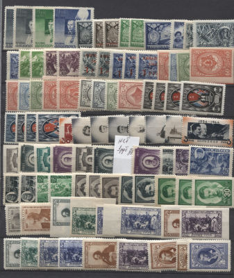 СССР 1944 г. Годовой комплект без 1 марки + разновидности по бумаге / выпускам Каталог СОЛ 